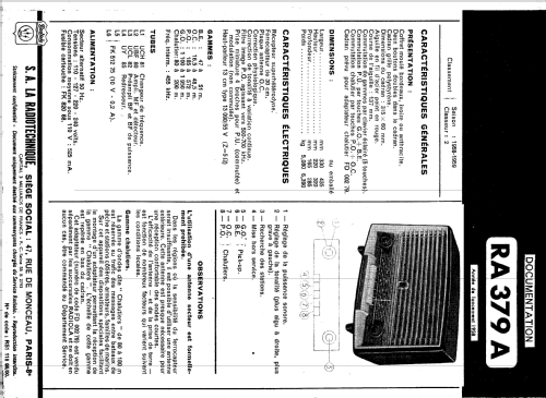 RA379A; Radiola marque (ID = 1839316) Radio