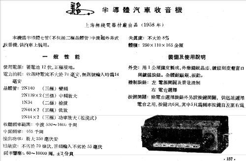 Meiduo 美多 Transistor Car Radio; Shanghai 上海无线电... (ID = 787619) Car Radio