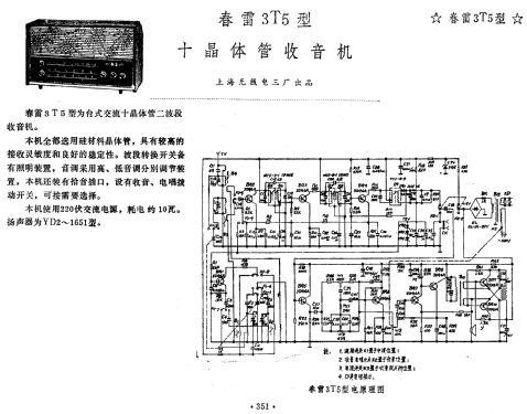 Spring Thunder 春雷 3T5; Shanghai No.3 上海无... (ID = 821437) Radio