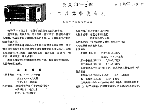 Changfeng 长风 CF-2; Shanghai 上海华丰无线电厂 (ID = 823268) Radio