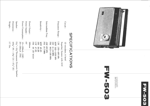 4-Band 12-Transistor FW-503; Sharp; Osaka (ID = 142494) Radio