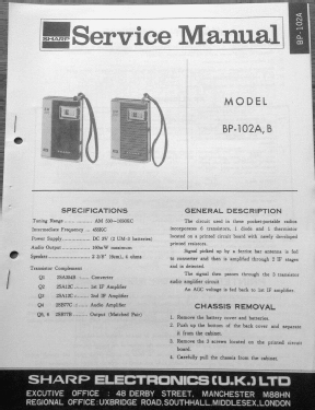 Pocket Radio BP 102B; Sharp; Osaka (ID = 2774810) Radio