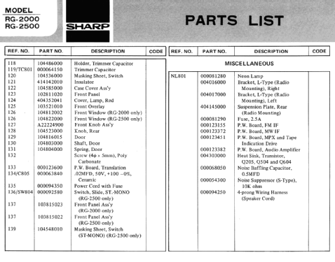 RG-2000; Sharp; Osaka (ID = 1279008) Car Radio