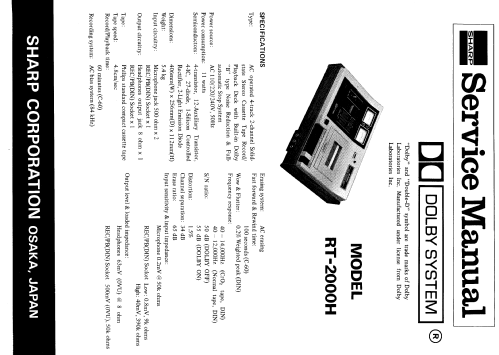 RT-2000 H; Sharp; Osaka (ID = 280220) Enrég.-R