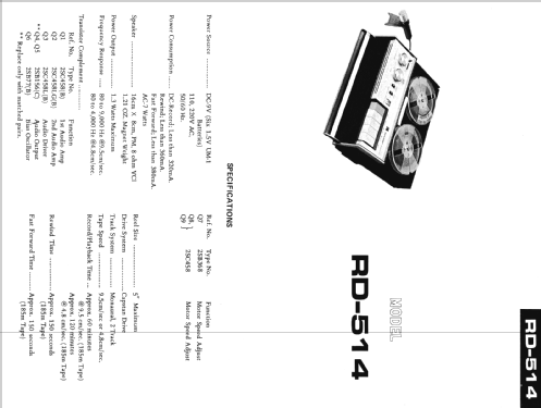 Solid State Tape Recorder RD-514E Ch= RD 514; Sharp; Osaka (ID = 1265031) Enrég.-R