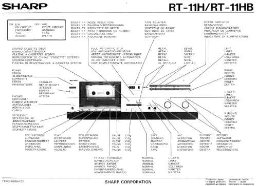 Stereo Cassette Deck RT-11 /H /HB; Sharp; Osaka (ID = 974033) R-Player