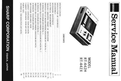 Stereo Cassette Deck RT-442X; Sharp; Osaka (ID = 1259483) R-Player