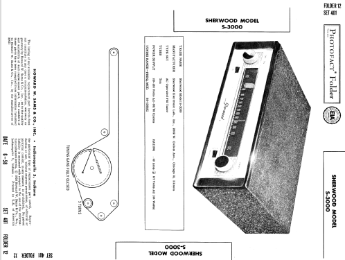 S-3000 FM-Tuner; Sherwood, Chicago (ID = 819626) Radio