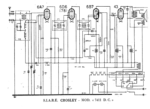 7411 DC; SIARE -Crosley; (ID = 1331952) Radio