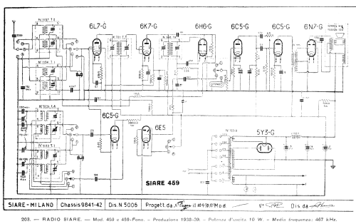 459C; SIARE -Crosley; (ID = 53055) Radio