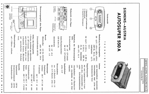 Autosuper 550A; Siemens-Austria WSW; (ID = 921621) Car Radio