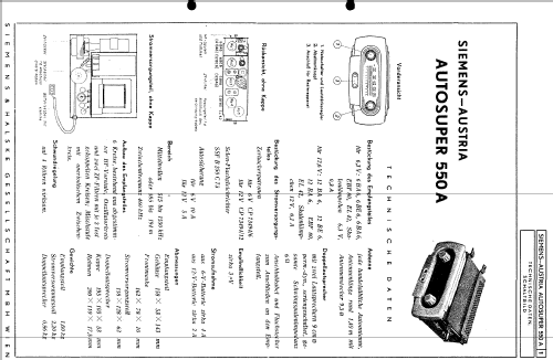 Autosuper 550A; Siemens-Austria WSW; (ID = 567213) Autoradio