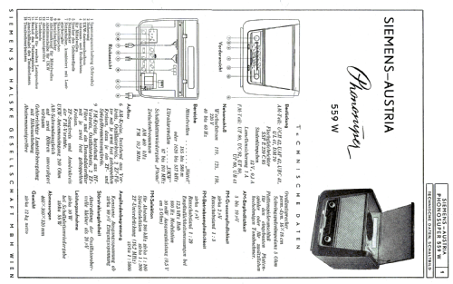 Phono-Super 559W; Siemens-Austria WSW; (ID = 173227) Radio