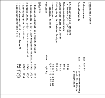 UKW-Netznachbildung STNN 3830; Siemens-Austria WSW; (ID = 2349013) Equipment