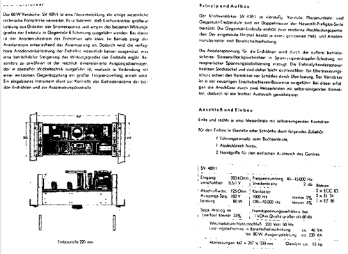Verstärker 80 Watt SV 409/1; Siemens-Austria WSW; (ID = 1498455) Ampl/Mixer