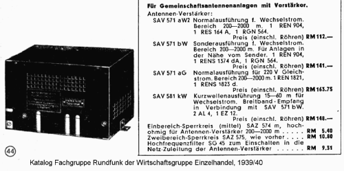 Gemeinschafts-Antennenverstärker SAV 571 aW2; Siemens & Halske, - (ID = 2711664) RF-Ampl.