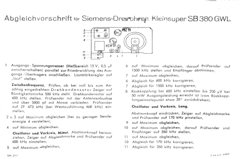 Kleinsuper SB380GWL; Siemens & Halske, - (ID = 3080812) Radio