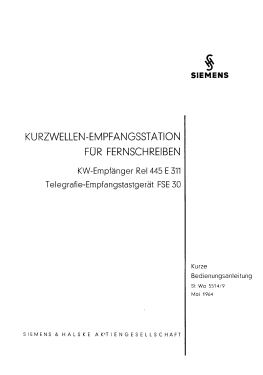 Rel 445-E-311; Siemens & Halske, - (ID = 3097736) Commercial Re