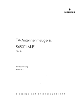 TV-Antennenmessgerät S43201MB; Siemens & Halske, - (ID = 3071612) Equipment