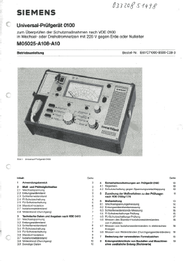 Universal-Prüfgerät 0100 M05025-A108-A10; Siemens & Halske, - (ID = 2940465) Equipment