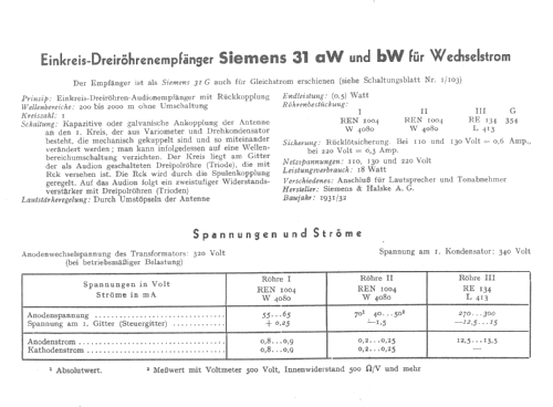 31aW ; Siemens & Halske, - (ID = 198462) Radio