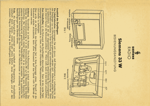 33W; Siemens & Halske, - (ID = 2289629) Radio