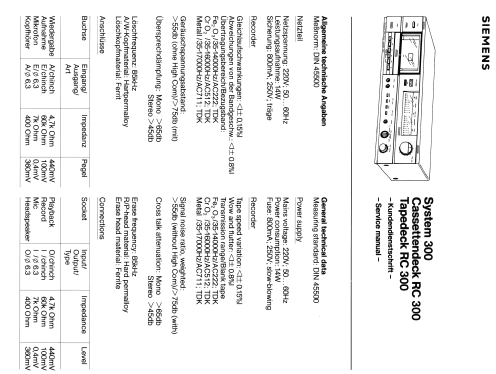 Cassettendeck RC300; Siemens & Halske, - (ID = 539831) R-Player