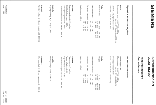 Club RM861; Siemens & Halske, - (ID = 544979) Radio