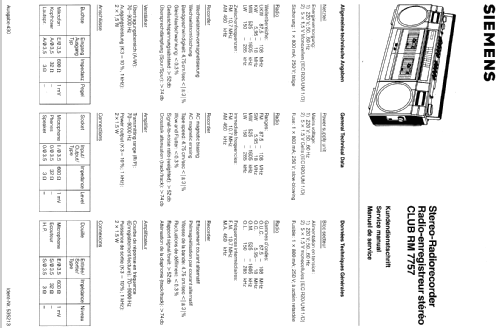Club RM 7757; Siemens & Halske, - (ID = 540767) Radio
