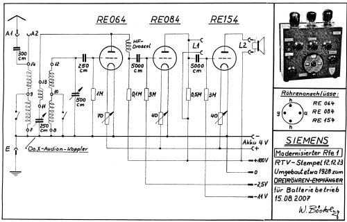 Dreiröhren-Eigenbau modernisierter Rfe1; Siemens & Halske, - (ID = 1586900) Radio