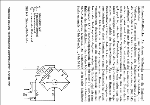 Einknopf-Messbrücke ; Siemens & Halske, - (ID = 473779) Equipment