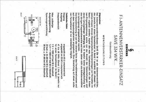 F I - Antennenverstärker-Einsatz SAVE 334 W; Siemens & Halske, - (ID = 1815874) RF-Ampl.