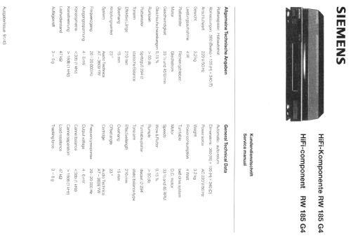 HiFi Plattenspieler RW185G4; Siemens & Halske, - (ID = 553455) R-Player