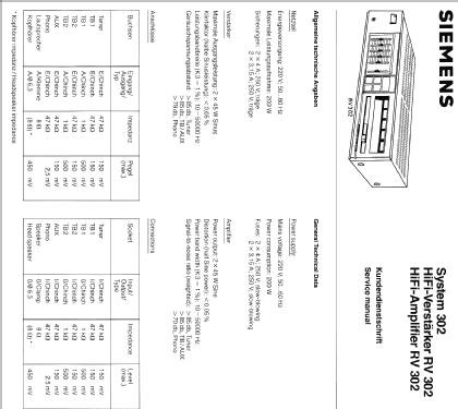 HiFi Verstärker RV 302; Siemens & Halske, - (ID = 1304279) Ampl/Mixer