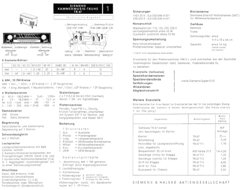 Kammermusik-Truhe TR67; Siemens & Halske, - (ID = 154594) Radio