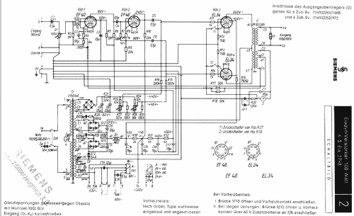 100 W - Endverstärker 6S Ela2798; Siemens & Halske, - (ID = 25129) Ampl/Mixer