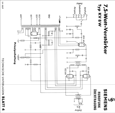 7,5-Watt-Verstärker KV8W; Siemens & Halske, - (ID = 2552734) Ampl/Mixer