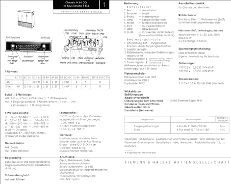 Musiktruhe T333; Siemens & Halske, - (ID = 154624) Radio