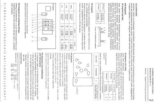 PF11; Siemens & Halske, - (ID = 331033) TV Radio