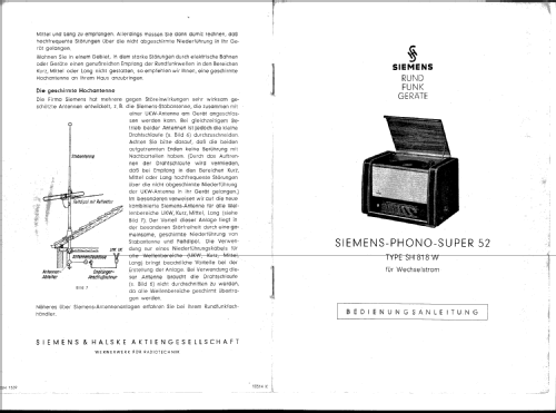 Phonosuper 52 SH818W; Siemens & Halske, - (ID = 2622557) Radio