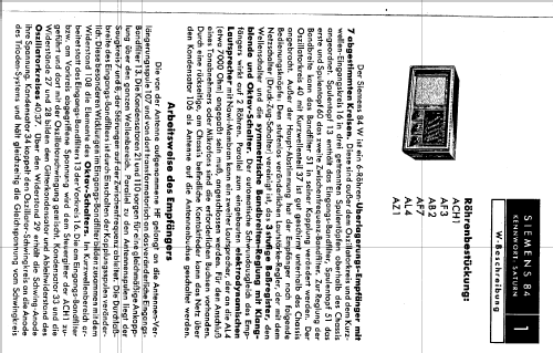 Saturn 84W; Siemens & Halske, - (ID = 171960) Radio