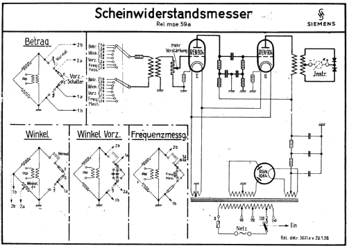 Scheinwiderstands-Frequenz-Meßbrücke Rel.mse.59a; Siemens & Halske, - (ID = 1004500) Equipment