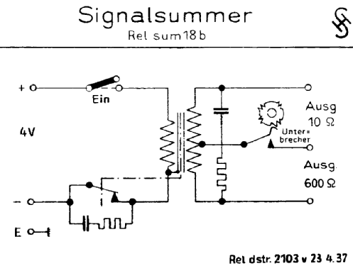 Signalsummer Rel Sum 18b; Siemens & Halske, - (ID = 1828117) Ausrüstung