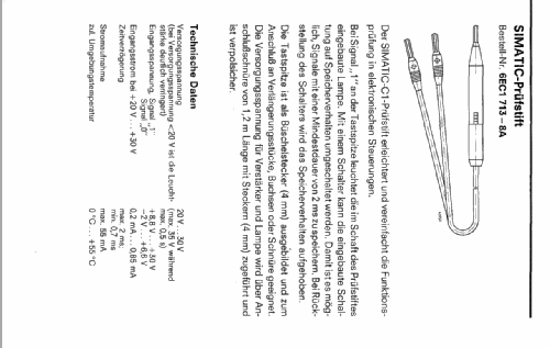 Simatic Prüfstift 24 V 6EC1 713-8A; Siemens & Halske, - (ID = 2266967) Equipment