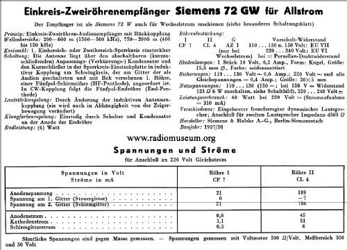 Standard 72GW; Siemens & Halske, - (ID = 41996) Radio