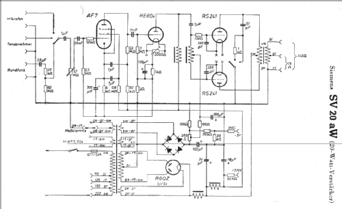 SV20aW; Siemens & Halske, - (ID = 6843) Ampl/Mixer