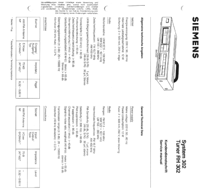 Synthesizer Stereo Tuner RH 302; Siemens & Halske, - (ID = 1302465) Radio
