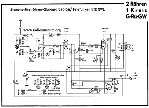 Zweiröhren Standard 520GWL; Siemens & Halske, - (ID = 41351) Radio