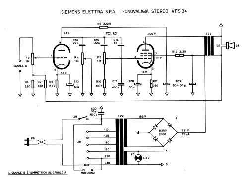 Fonovaligia Stereo VFS34; Siemens Italia; (ID = 2698009) Ampl/Mixer