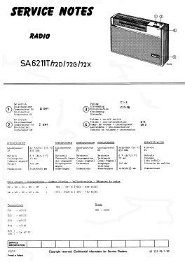 SA6211T/72G ; Siera; Belgien (ID = 3125290) Radio